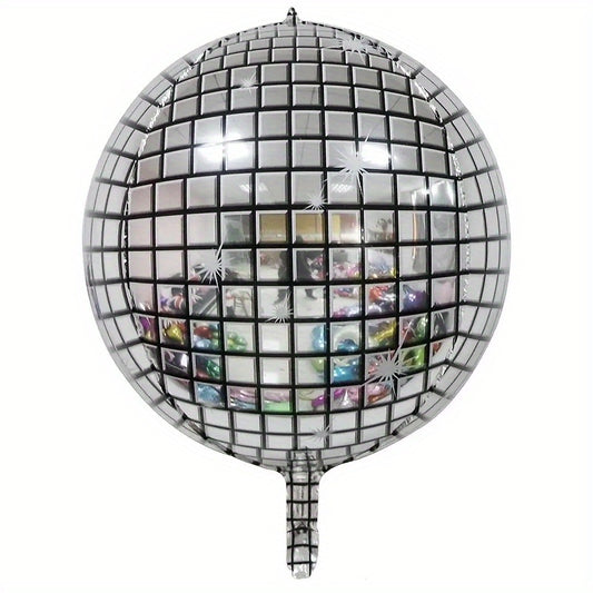 2 Pcs Laser Silvery Golden 4D Ball Aluminum Film Balloon Disco Party Balloon