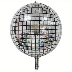 2 Pcs Laser Silvery Golden 4D Ball Aluminum Film Balloon Disco Party Balloon
