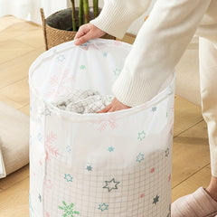 Cylindrical Drawstring Cartoon Quilt Bag Clothes Storage