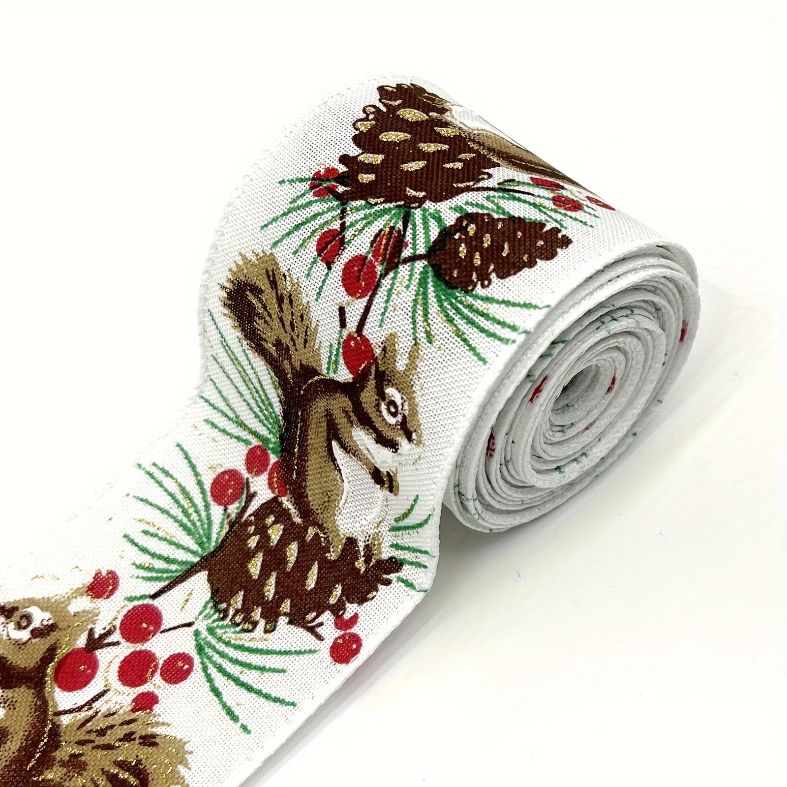 4 57 Meter Christmas Snowman Snowflake Wired Ribbon - Tree Decorations