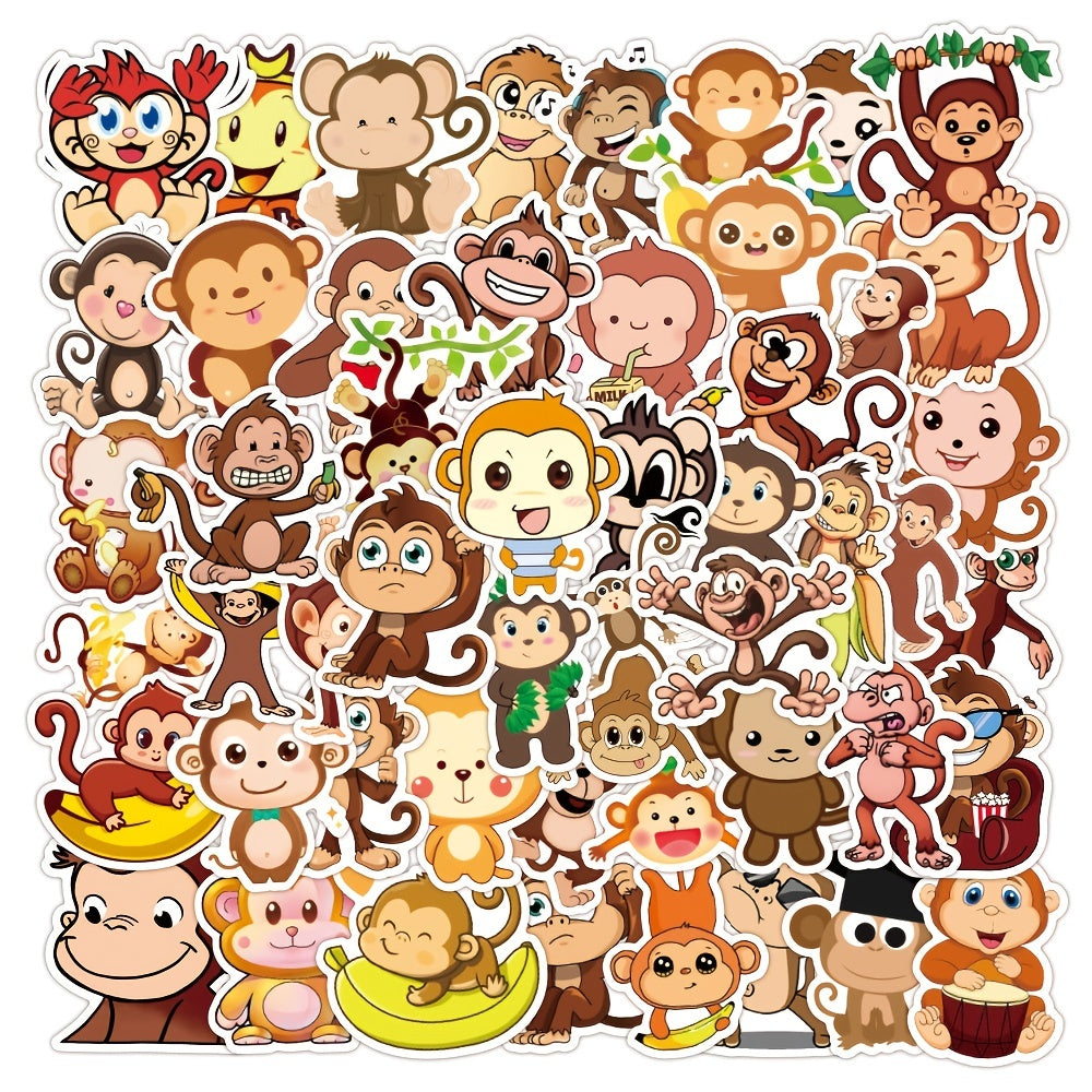 50pcs Monkey Doodle Waterproof Sticker DIY Creative Toys