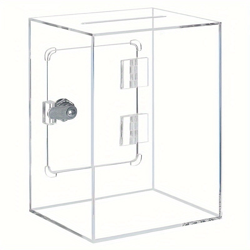 Acrylic Square Piggy Bank with Lock and Door - Christmas Thanksgiving Birthday