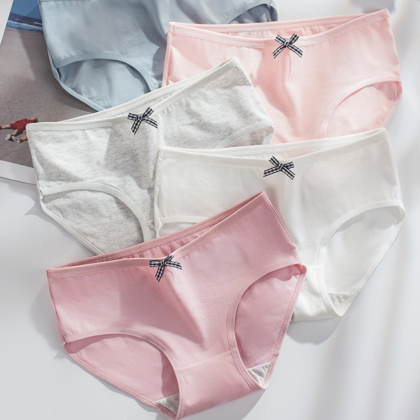 5pcs Girls Casual Panties Soft Comfortable Underwear Set