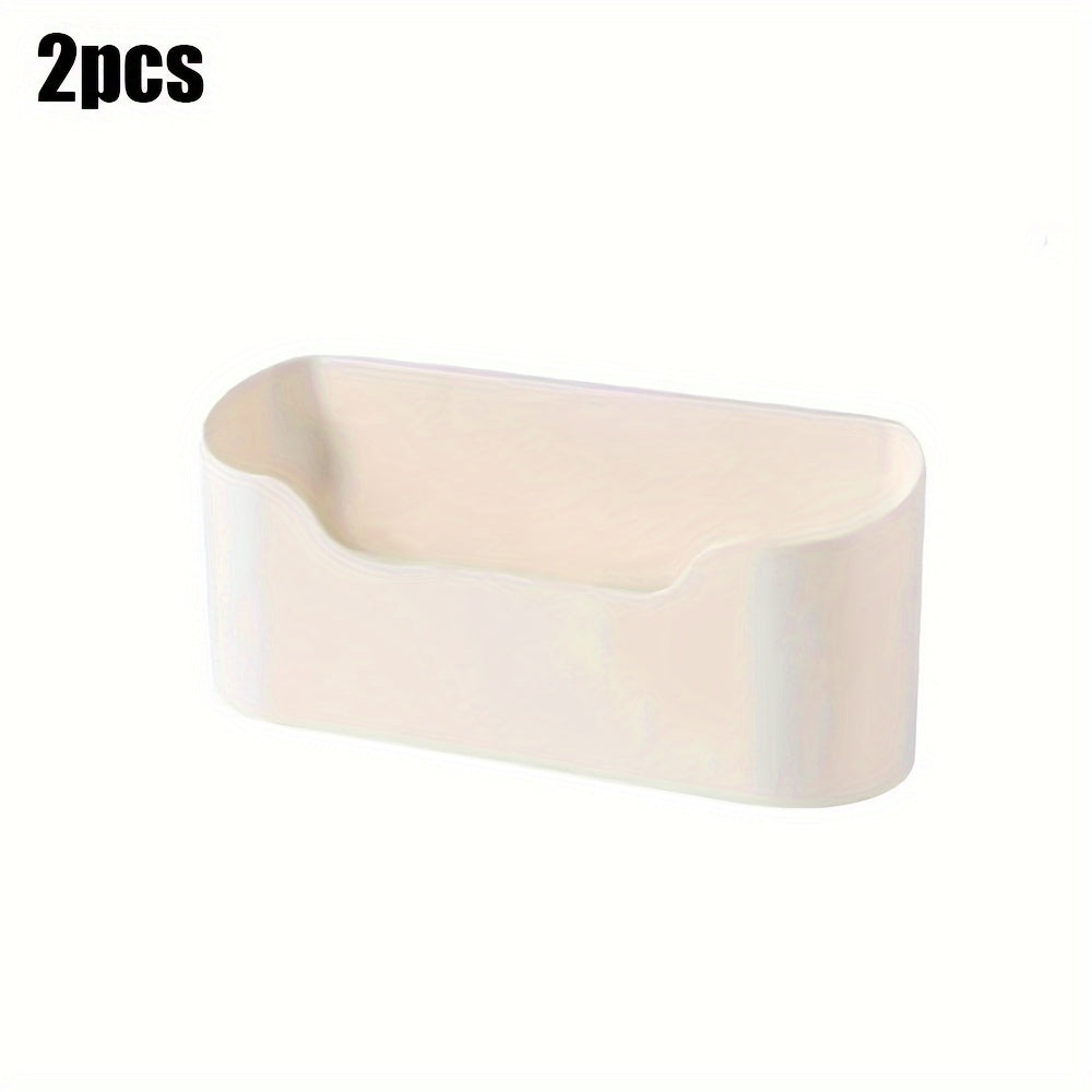 2pcs Storage Box Cabinet Door Hanging Rack Paste Bathroom Storage