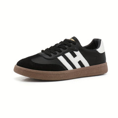 Women's Lace Up Flat Sneakers Lightweight Comfort Low Top Shoes