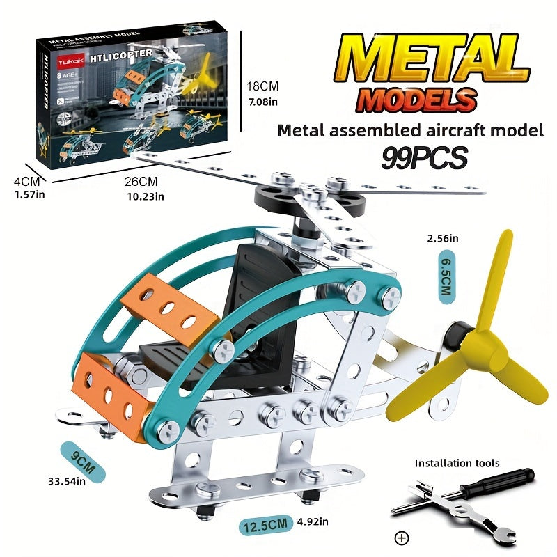 Metal Helicopter Model Toy Kit