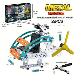 Metal Helicopter Model Toy Kit