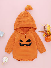 Baby Knitted Triangle Bodysuit Long Sleeve Hooded Onesie Coat Halloween Cosplay