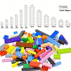 104pcs Mixed Building Blocks City Classic Creative Bricks Bulk Model Educational