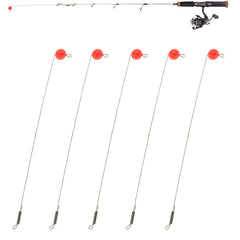 Stainless Steel Fishing Wire Red Bead Ice Fishing Bobber Stops