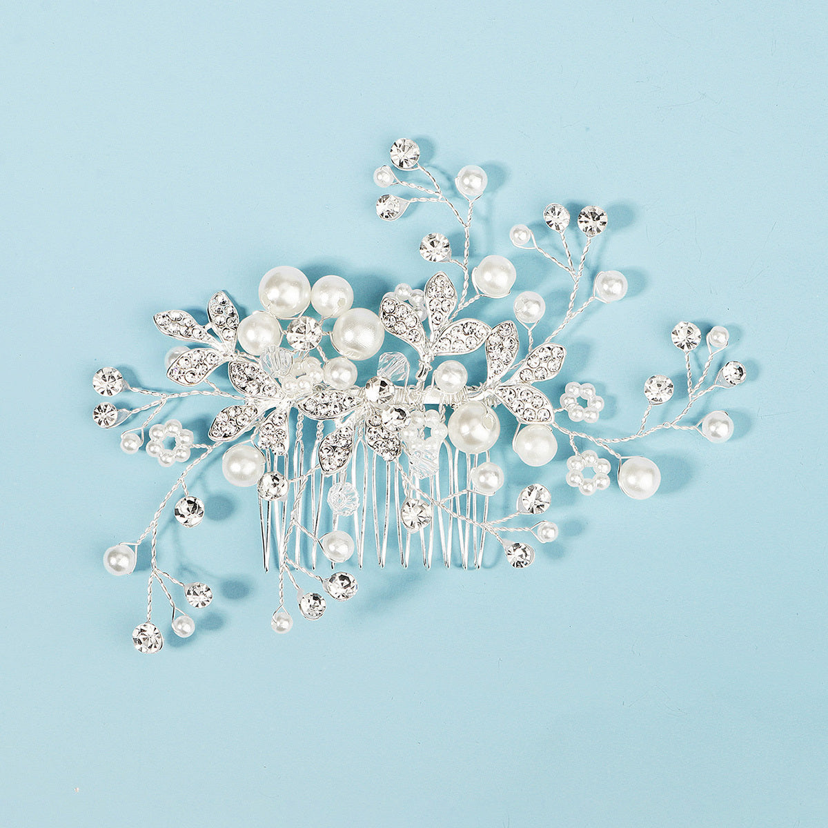 Bridal Rhinestone Pearl Comb Wedding Hair Accessories