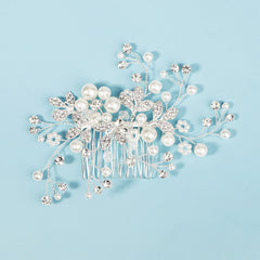 Bridal Rhinestone Pearl Comb Wedding Hair Accessories