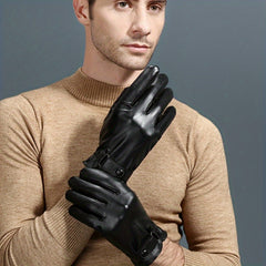 Men's Winter Motorcycle Gloves Touch Screen Outdoor Warm Decorative Gloves
