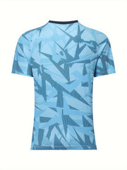 Men's Geometric Print Soccer Jersey Short Sleeve Training Shirt