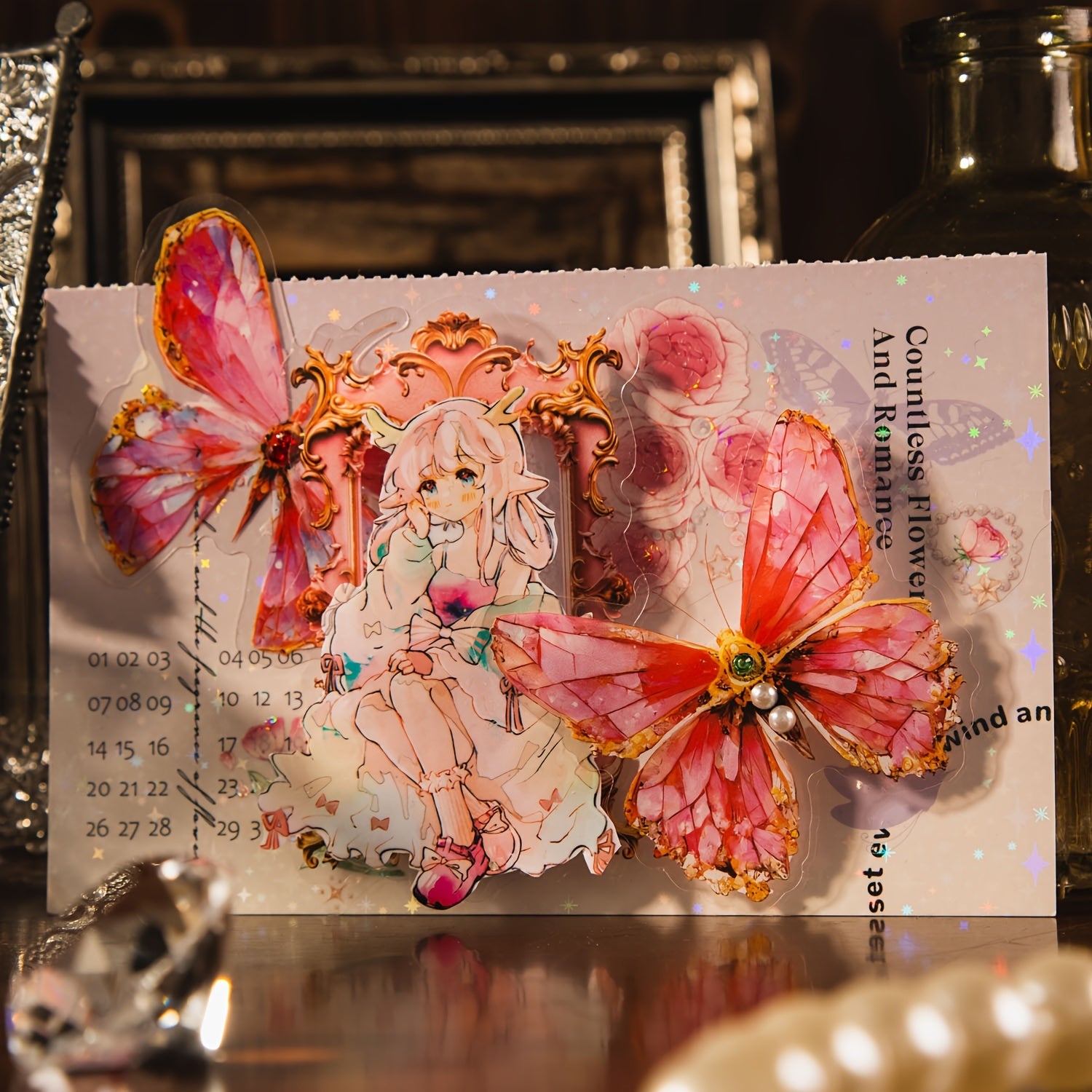 30pcs Dreamy Baroque Border Butterfly Stickers DIY Decor
