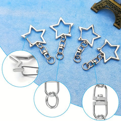 20pcs Star Keychain Swivel Clasp Hook Ring Connector DIY
