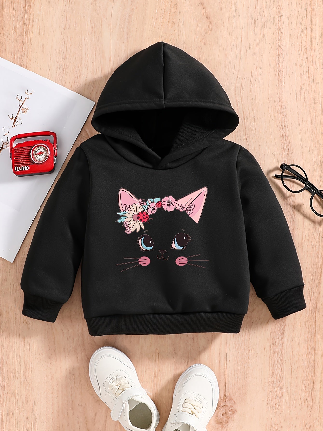 Baby Kitty Graphic Hooded Sweatshirt Kids Long Sleeve Hoodie