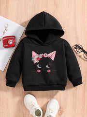 Baby Kitty Graphic Hooded Sweatshirt Kids Long Sleeve Hoodie