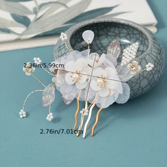 Vintage Flower Hair Comb Girl's Headgear Hanfu Hair Accessory