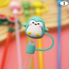 Cartoon Silicone Straw Plug Dustproof Reusable Straw Plug