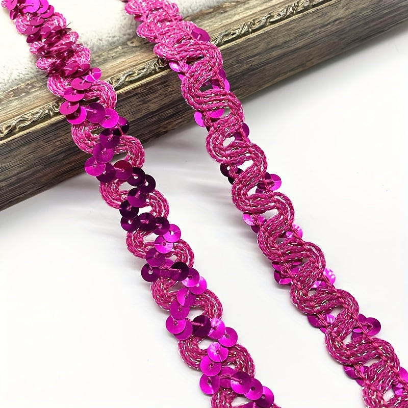2 Yards Glittering Sequined Ribbon Trims For DIY Sewing