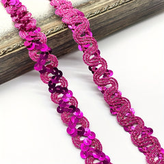 2 Yards Glittering Sequined Ribbon Trims For DIY Sewing