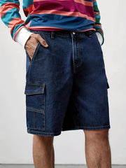 Men's Street Style Denim Shorts Loose Fit Casual Summer Wear