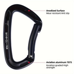 22KN Heavy Duty Strong Locking Clip Buckle D Ring for Camping Hiking