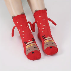 Funny Christmas Socks For Women Men Novelty Magnetic Socks