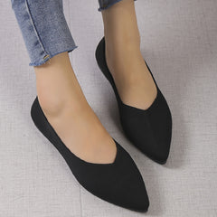 Women's Pointed Toe Ballet Flats Soft Sole Slip On Shoes