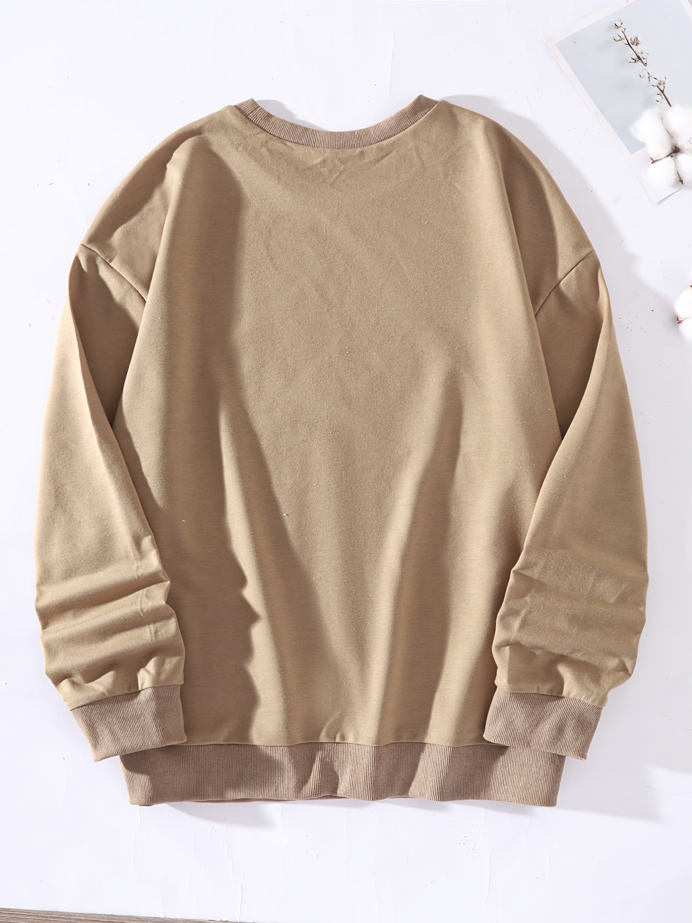 Vintage Crew Neck Pullover Casual Loose Retro Long Sleeve Sweatshirt
