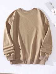 Vintage Crew Neck Pullover Casual Loose Retro Long Sleeve Sweatshirt