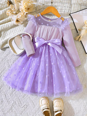 Toddler Girls Polka Dot Tutu Princess Dress Stitching Tulle Dress