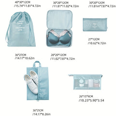 8pcs Travel Luggage Packing Cubes Clothes Storage Bag Shoes Bag