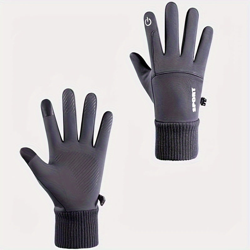 Outdoor Windproof Coldproof Cycling Warm Gloves Non-slip Plush Gloves