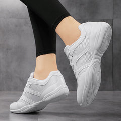 Lace Up Mesh Flat Sneakers Competition Dance Shoes