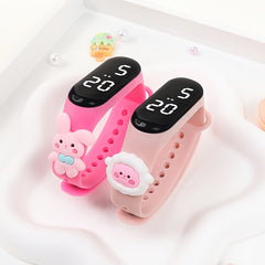 2pcs Animal LED Bracelet Watches for Kids Digital Display Soft TPU Band