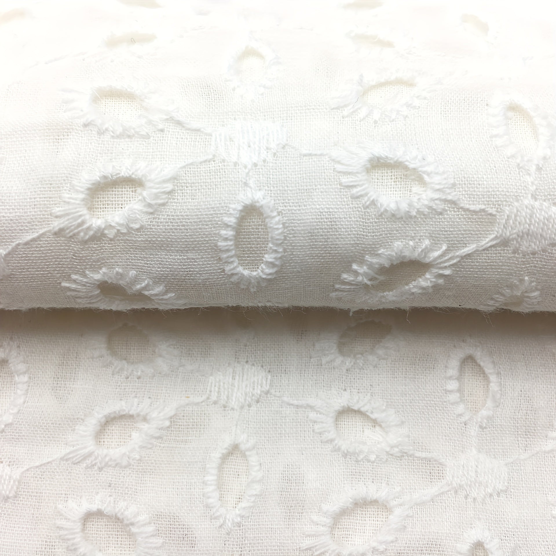 1m Cotton Bottom Cloth Embroidery Fabric Hollow Lace Punch Dress Embroidery