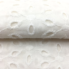1m Cotton Bottom Cloth Embroidery Fabric Hollow Lace Punch Dress Embroidery