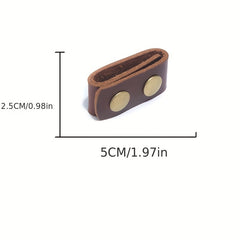 2pcs Cowhide Duty Belt Keepers with Double Snap Button