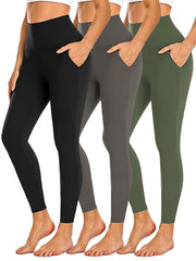 3 Pack Plus Size High Stretch Yoga Leggings Set