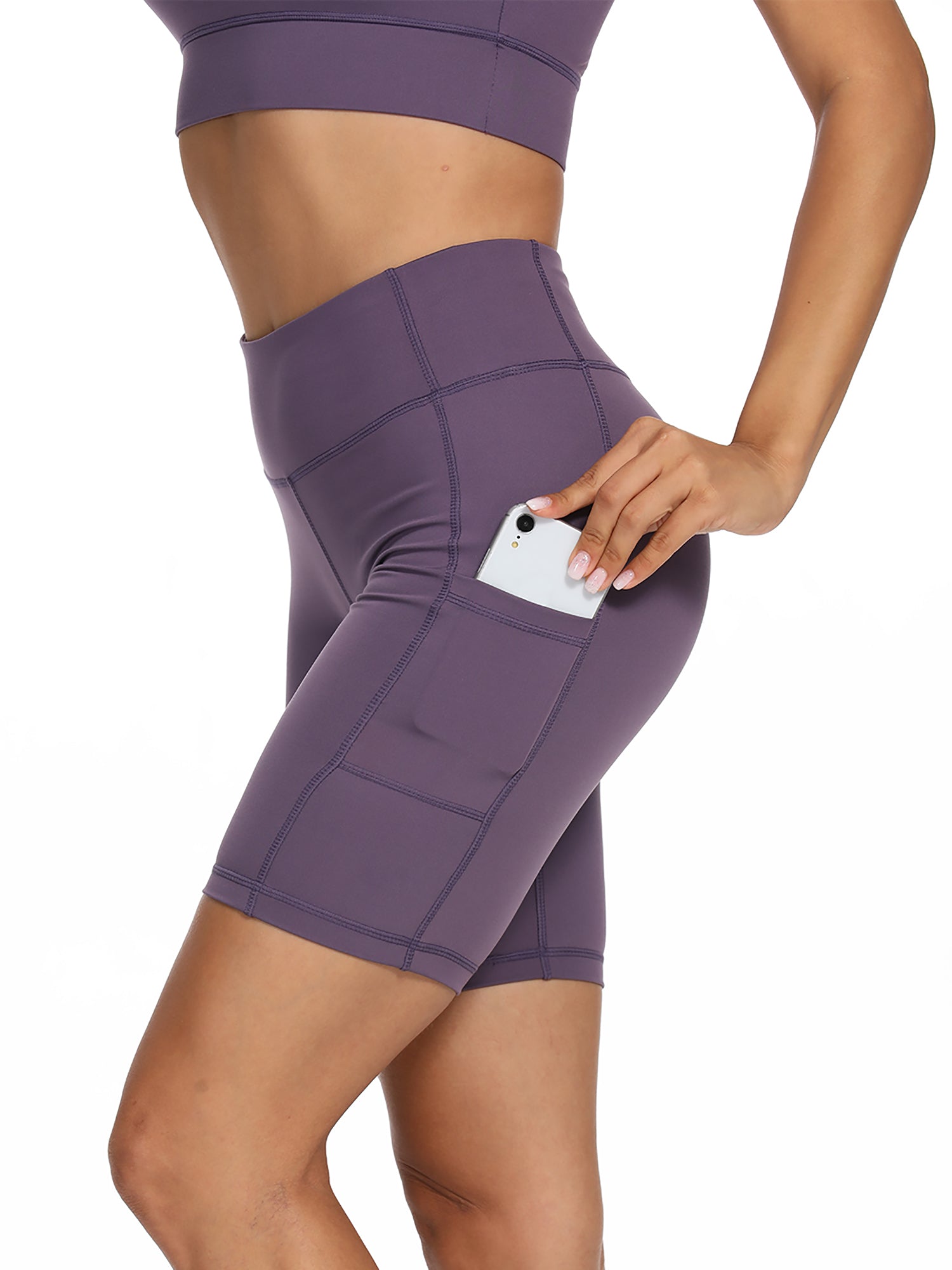 High Elastic Women's Yoga Shorts with Pocket