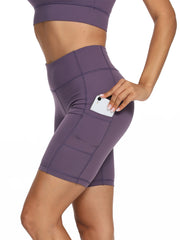 High Elastic Women's Yoga Shorts with Pocket
