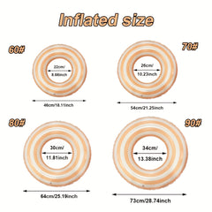 Striped Swim Ring for Adults & Kids - Durable PVC
