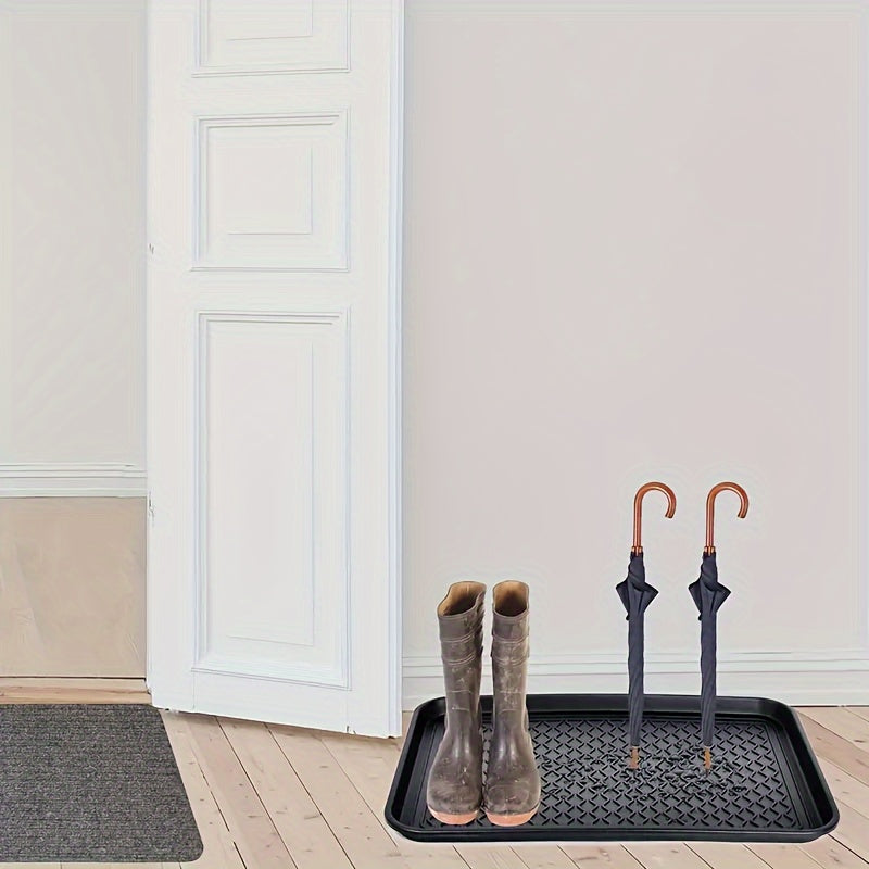 Shoe Tray With Mat For Entryway Pet Food Bowl Storage Tray