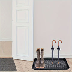 Shoe Tray With Mat For Entryway Pet Food Bowl Storage Tray