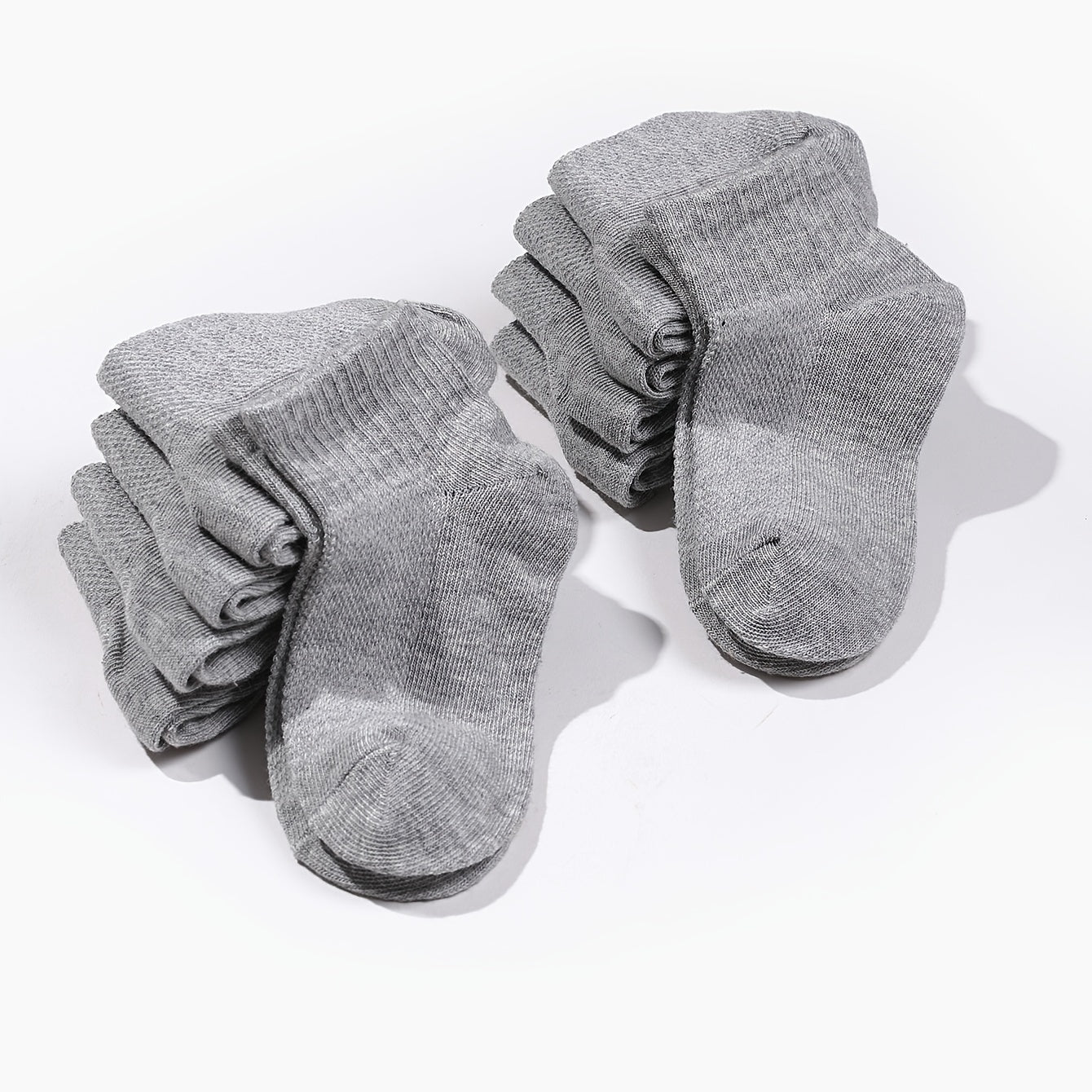10 Pairs Unisex Gray Short Socks Low Cut Ankle Athletic for Boys and Girls