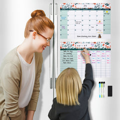 Magnetic Dry Erase Fridge Calendar and Chore Chart