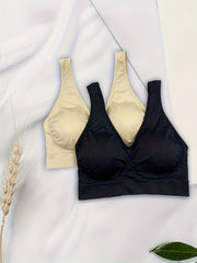 3-Pack Wireless Sports Bras, Comfy & Breathable, Running Workout Bra