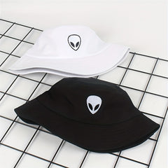 Alien Embroidered Bucket Hat Couple Basin Hat Lightweight Sunshade Cap